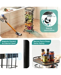 Yigii 5-Tier Rotating Storage Cart for Kitchen & Pantry