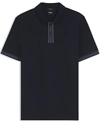 Boss by Hugo Men's Mercerised-Cotton Striped Trim Polo Shirt