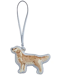Lauren Ralph Lauren Embroidered Golden Retriever Leather Bag Charm