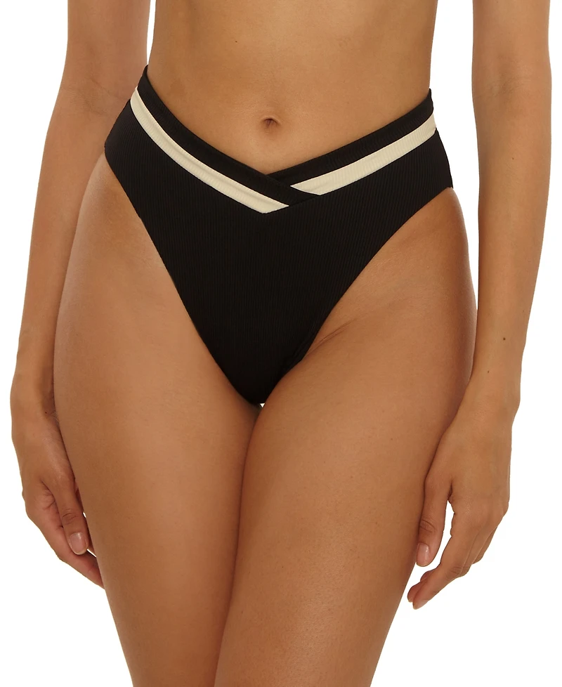 Becca Women's Color-Block High-Waist Swim Bottoms