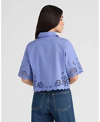 Nvlt Women's Eyelet Camp Shirt