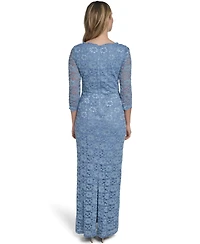 Jessica Howard Petite Boat Neck Side Tuck Sheath Gown