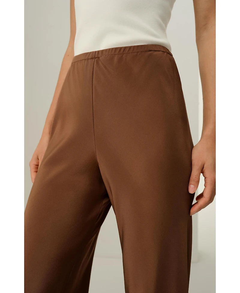 Lilysilk Women's Bias Cut Straight Leg Silk Pants