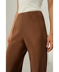 Lilysilk Women's Bias Cut Straight Leg Silk Pants