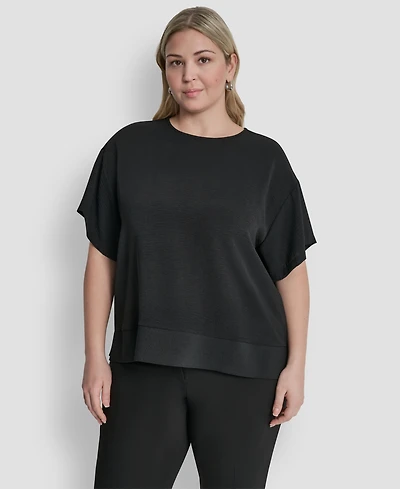 Dkny Plus Crew Neck Short-Sleeve Top