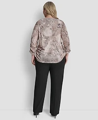 Dkny Plus Boat Neck Long-Sleeve Top