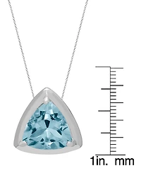 Macy's 2-Pc. Genuine Blue Topaz (2.98 ct. t.w.) Trillion Pendant Necklace and Stud Earrings Set Sterling Silver