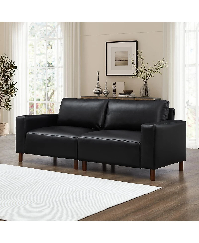 Streamdale Furniture 78.5" Loveseat for Living Room, Apartment, Faux Leather Couch