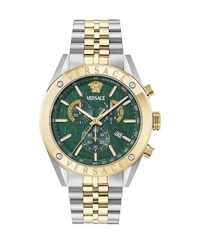 Versace Men's Athletic Two-Tone Stainless Steel Bracelet Watch, 44mm