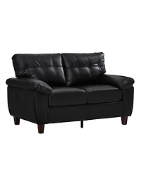 Streamdale Furniture 59" Modern Faux Leather Loveseat Sofa with Storage and Big Armrests