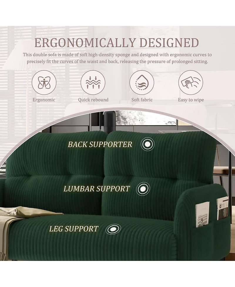 Streamdale Furniture corduroy double sofa for living rooms & bedrooms