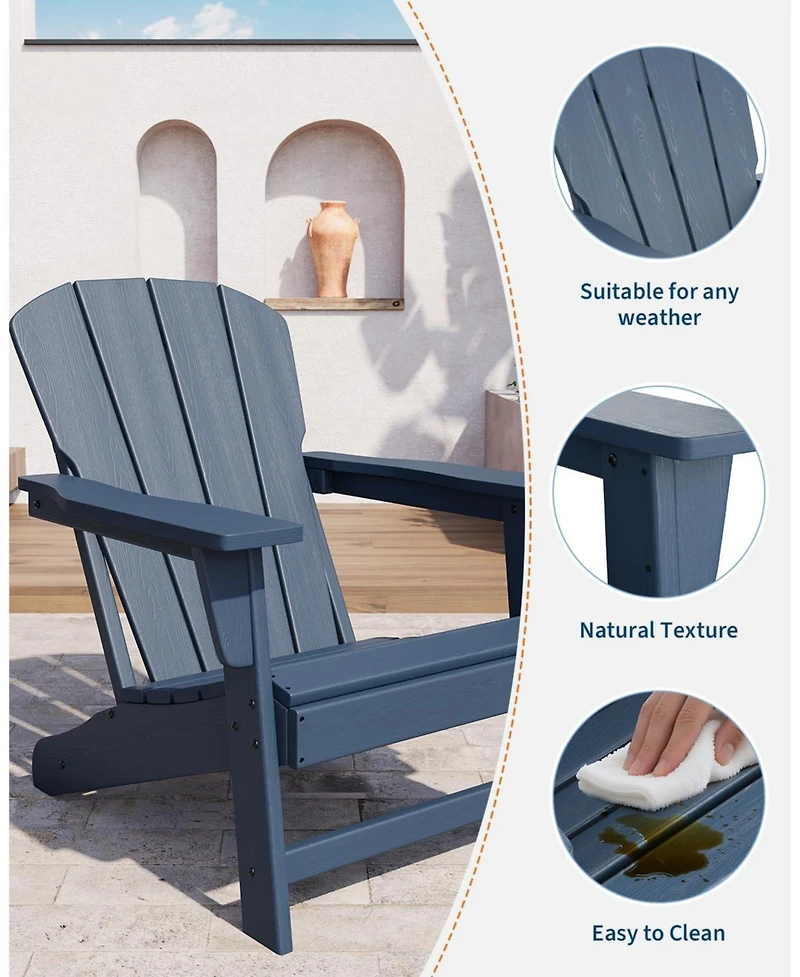 gaomon Modern Hdpe Plastic Adirondack Chair Set of 4
