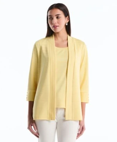 Rafaella Petite Ottoman Knit Cardigan Sweater