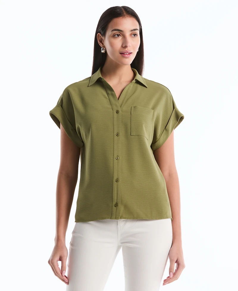 Rafaella Petite Roll Short-Sleeve Shirt