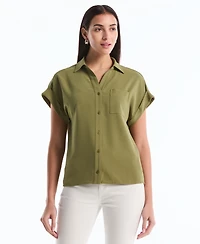 Rafaella Petite Roll Short-Sleeve Shirt