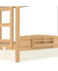 Streamdale Queen Bunk Bed with Trundle, Bookshelf, and Auto Design for Kids