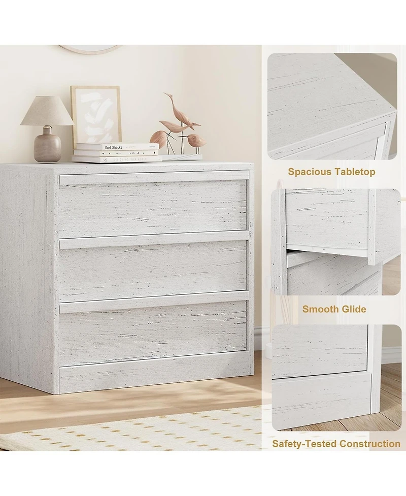 gaomon 3 Drawer Dresser for Bedroom, Small Modern Dresser Organizer Bedside Table for Living Room