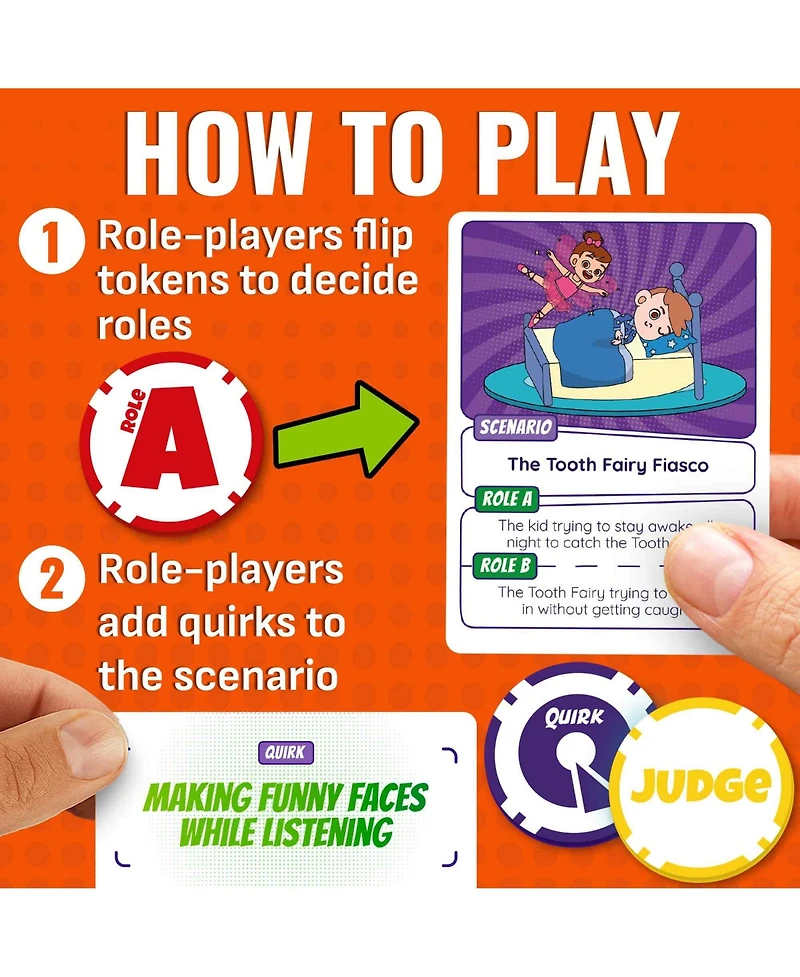 Quokka Family Charades Game – 120 Fun Scenario & Quirk Cards for Game Night and Parties