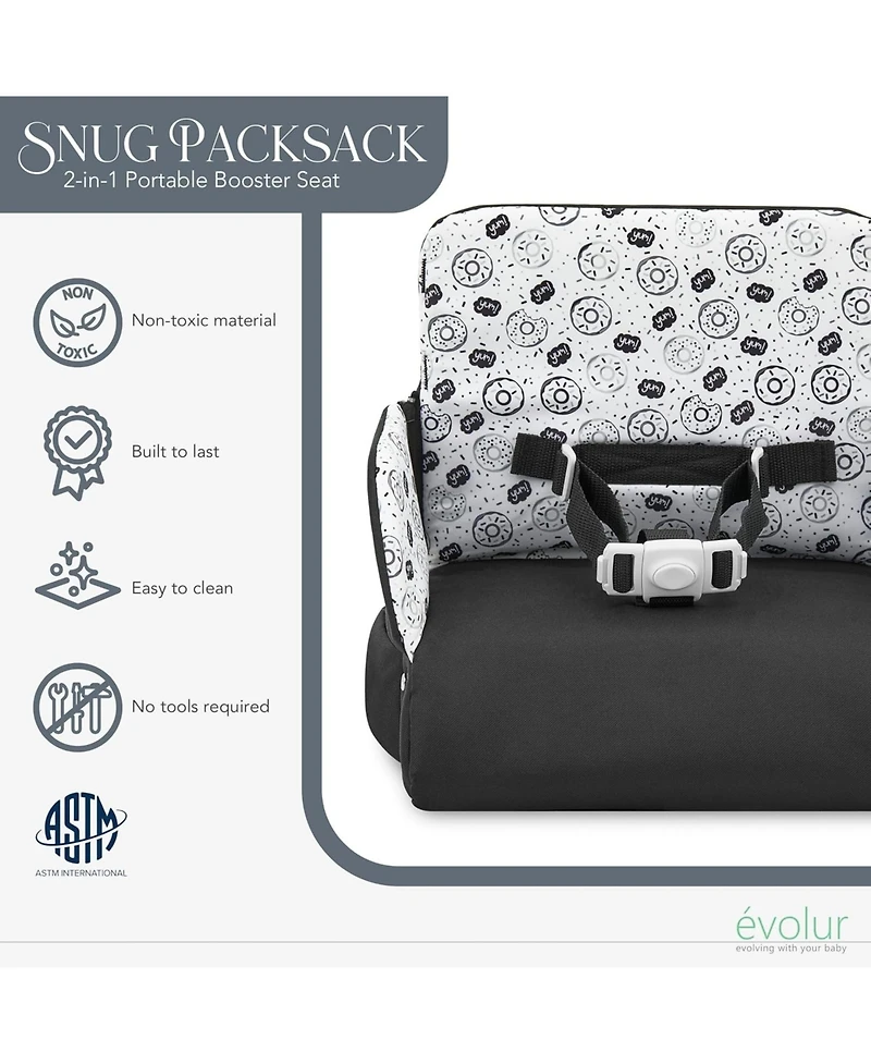 Dream On Me Baby Evolur Snug Packsack 2-in-1 Portable Booster Seat and Travel Bag