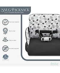 Dream On Me Baby Evolur Snug Packsack 2-in-1 Portable Booster Seat and Travel Bag