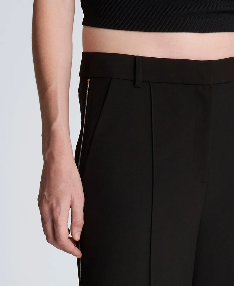 Kenneth Cole Women's High-Rise Wide-Leg Boyfriend Pants