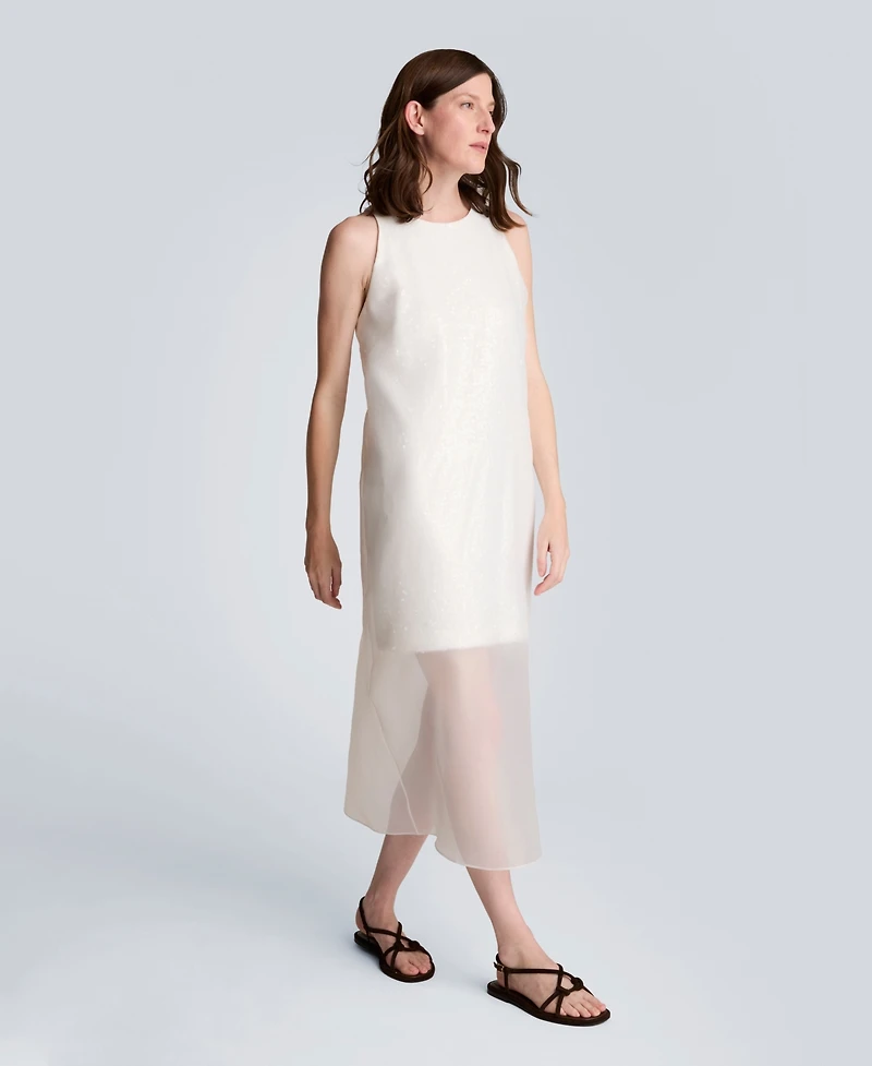 Kenneth Cole Women's Crewneck Sheer Overlay Dress