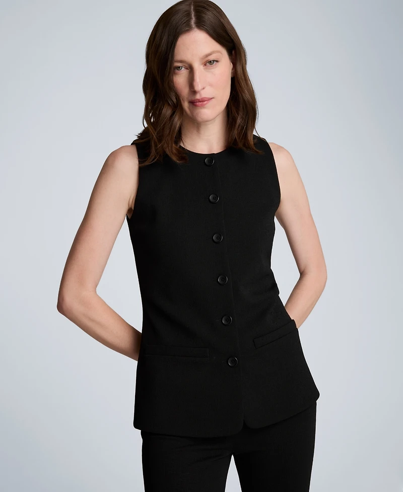 Kenneth Cole Women's Longline Crewneck Vest