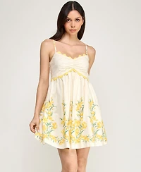Row A Juniors' Sleeveless Fit and Flare Dress
