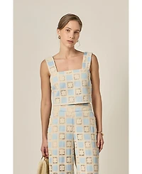 English Factory Women's Crochet Sleeveless Top