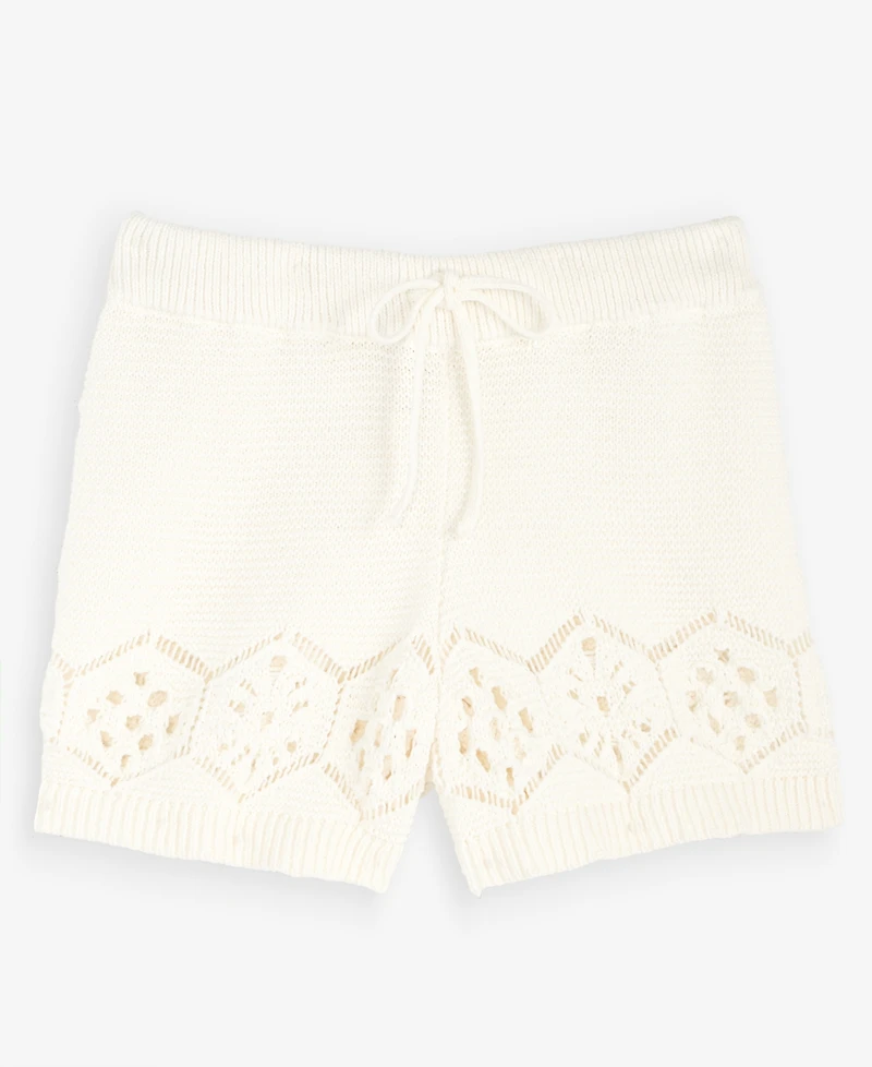 State of Day Women's Drawstring-Waist Crochet Shorts, Macy's Exclusive