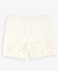 State of Day Women's Drawstring-Waist Crochet Shorts, Macy's Exclusive