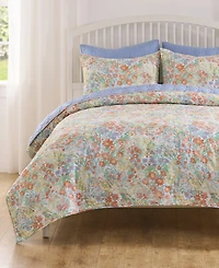 Greenland Home Fashions Alice Pastel Floral 3-Pc. Quilt Set, King/California King