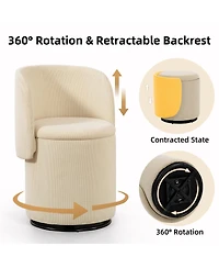 Streamdale Stylish Swivel Barrel Chair with Storage & Free Cat Bed