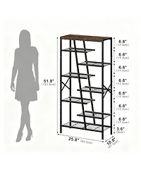 Yigii Boot & Shoe Storage Rack with Rustic Brown Finish