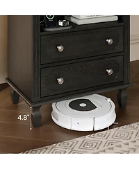 Yigii Wood Grain Nightstand with Charging Hub