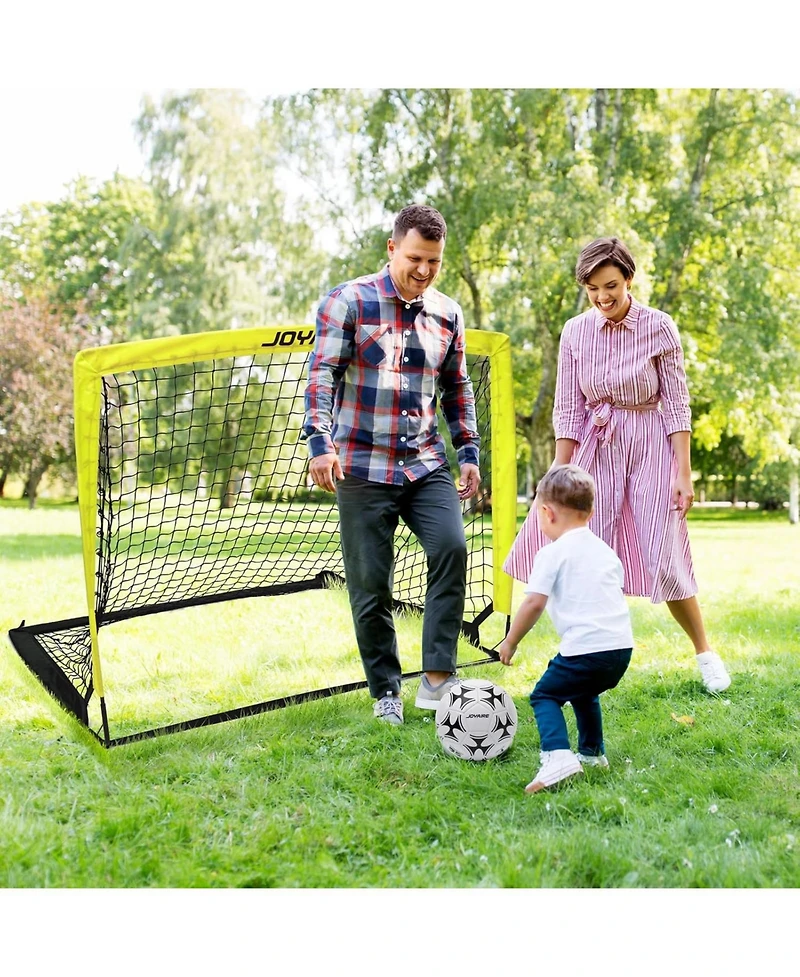 Joyaire Pro-Grade 4x3ft Pop-Up Soccer Goal for Kids – Durable 5-Layer Tear-Resistant Net & 10mm Poles, Portable Training Set with Size 4 Ball
