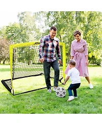 Joyaire Pro-Grade 4x3ft Pop-Up Soccer Goal for Kids – Durable 5-Layer Tear-Resistant Net & 10mm Poles, Portable Training Set with Size 4 Ball