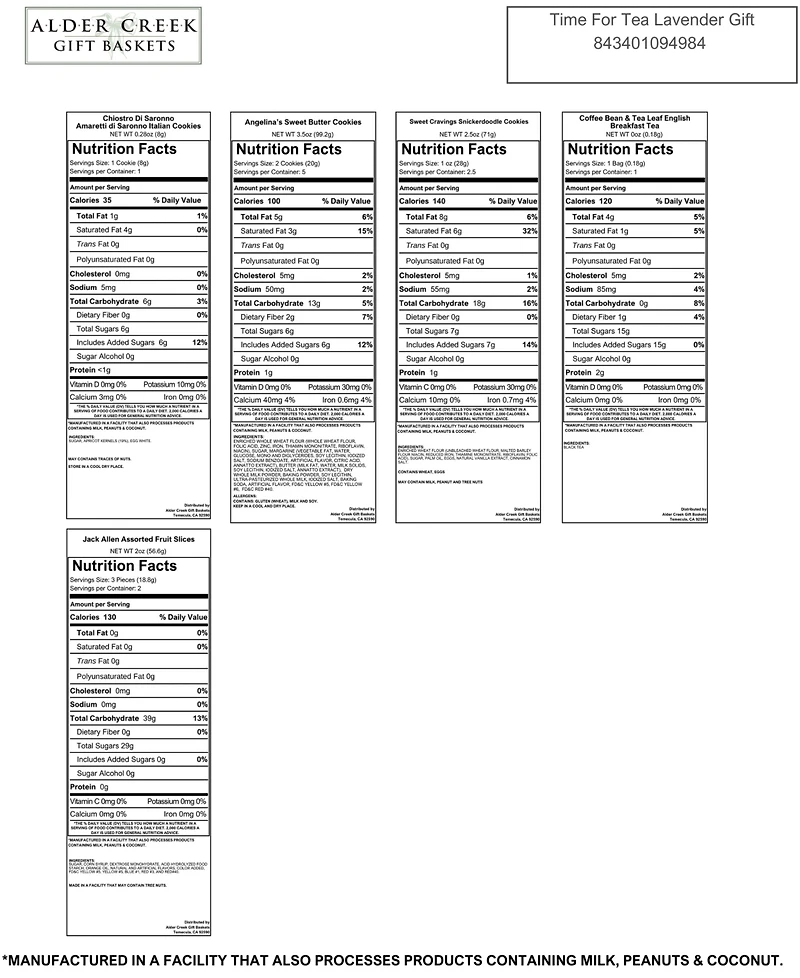 Alder Creek Gift Baskets Time for Tea Lavender Gift, 8 Pieces