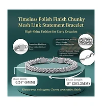 14K Gold Plated or White Mesh Link Bracelet