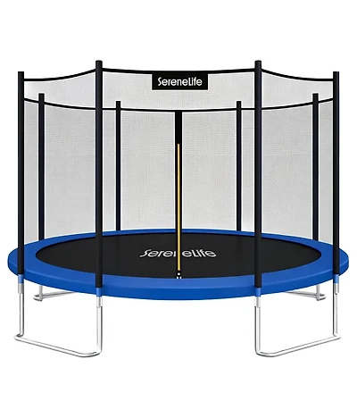 SereneLife Outdoor Trampoline 8FT–14FT with Safety Enclosure Net & Ladder, Astm Approved Heavy-Duty Trampoline for Kids & Adults