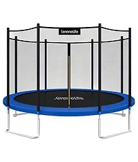 SereneLife Outdoor Trampoline 8FT–14FT with Safety Enclosure Net & Ladder, Astm Approved Heavy-Duty Trampoline for Kids & Adults