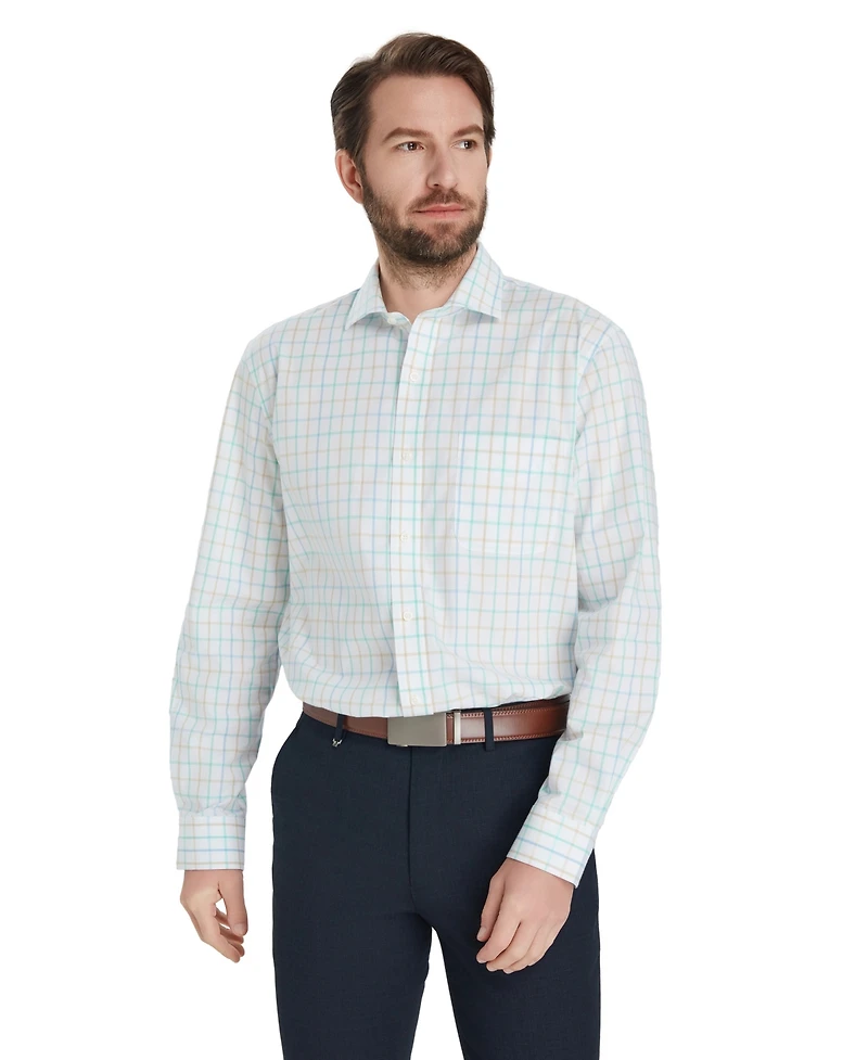 Club Room Men's Windowpane Plaid Shirt, Macy's Exclusive