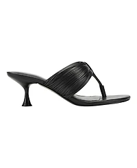 Marc Fisher Ltd Women's Pamilla Leather Kitten Heel Sandals