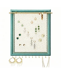 Yigii Vintage Wall Earring Wall Rack with 12 Hooks & Removable Rod