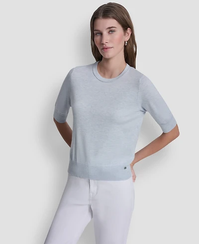 Dkny Jeans Women's Elbow-Sleeve Crew Neck Sweater