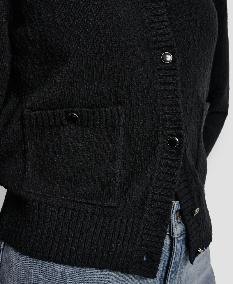 Dkny Jeans Women's Crewneck Front-Enamel Button Cardigan