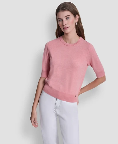 Dkny Jeans Women's Elbow-Sleeve Crew Neck Sweater