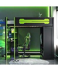 Streamdale Furniture Streamdale Full Size Wood Loft Bed with Desk