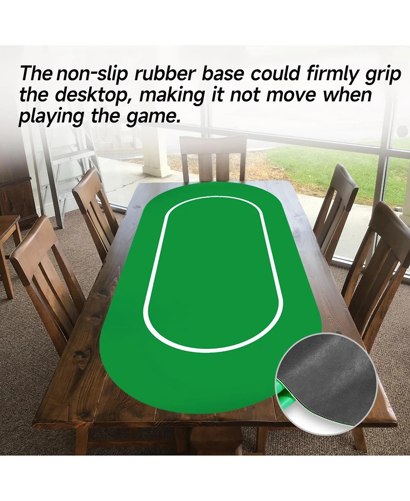 Gse Games & Sports Expert 70" x 35" Casino Card Game Tabletop Layout Mat with Carrying Bag, Non-Slip Rubber Layout Mat