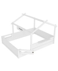 Streamdale Furniture House Floor Bed with Guardrails, Roof, Tray & Signboard